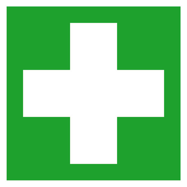 ✓ Erste-Hilfe-Schild: Erste Hilfe, Aufkleber, 10x10cm